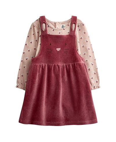 Jojo Maman Bebe JoJo Maman Bebe Girls' Bunny Velour Dress and Bodysuit Set