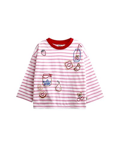Jojo Maman Bebe JoJo Maman Bebe Girls' Crew Neck Long Sleeve Embroidered Top