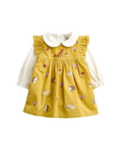 Jojo Maman Bebe JoJo Maman Bebe Girls' Embroidered Dress and Bodysuit Set