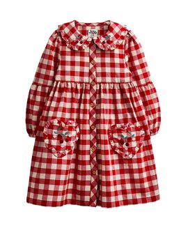 Jojo Maman Bebe JoJo Maman Bebe Girls' Embroidered Heart Pocket Collared Dress