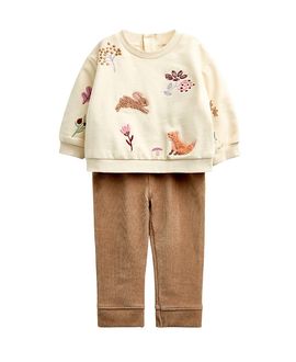 Jojo Maman Bebe JoJo Maman Bebe Girls' Embroidered Sweatshirt & Leggings Set
