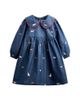 Jojo Maman Bebe JoJo Maman Bebe Girls' Long Sleeve Embroidered Chambray Dress - 1