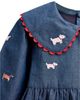 Jojo Maman Bebe JoJo Maman Bebe Girls' Long Sleeve Embroidered Chambray Dress - 3