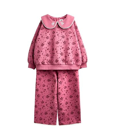 Jojo Maman Bebe JoJo Maman Bebe Girls' Printed Sweatshirt and Bottom Outfit Set