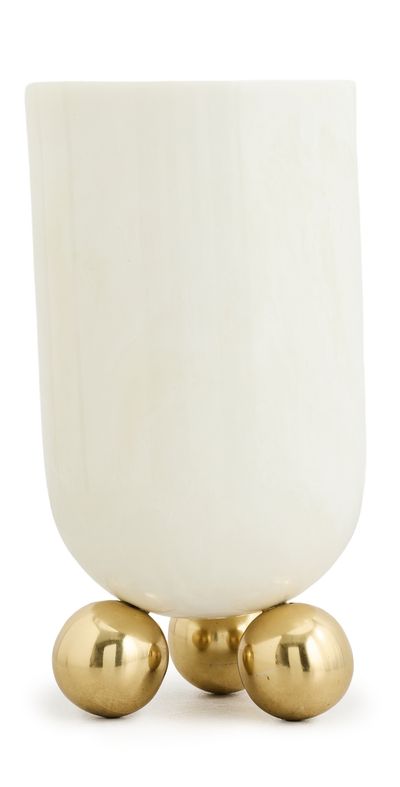 Jonathan Adler Jonathan Adler Fontana Vase White/Gold One