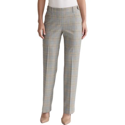 Jones New York Jones New York Button Tab Plaid Slim Fit Pants