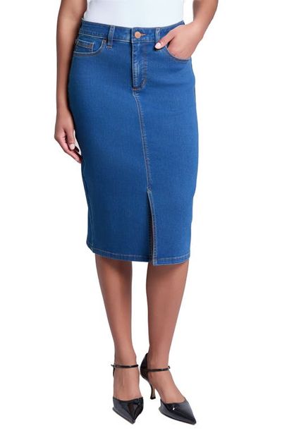 Jones New York Jones New York City Slit Front Denim Midi Skirt