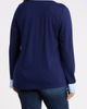 Jones New York Jones New York Contrast V-Neck Long Sleeve Top - 2