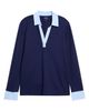 Jones New York Jones New York Contrast V-Neck Long Sleeve Top - 5