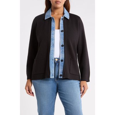Jones New York Jones New York Denim Collar Cardigan