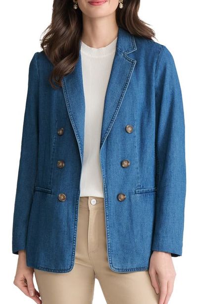 Jones New York Jones New York Double Breasted Denim Blazer