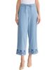 Jones New York Jones New York Embroidered Border High Waist Crop Wide Leg Drawstring Jeans - 1
