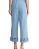 Jones New York Jones New York Embroidered Border High Waist Crop Wide Leg Drawstring Jeans - 2