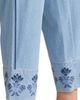 Jones New York Jones New York Embroidered Border High Waist Crop Wide Leg Drawstring Jeans - 4
