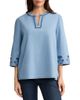 Jones New York Jones New York Embroidered Cotton Chambray Top - 1