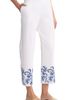 Jones New York Jones New York Embroidered Hem Crop Linen Blend Pants - 3