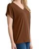Jones New York Jones New York Extended Shoulder Roll Tab Cuff V-Neck T-Shirt - 3