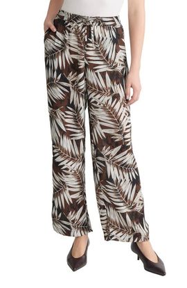 Jones New York Jones New York Palm Print Wide Leg Drawstring Pants