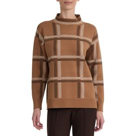 Jones New York Jones New York Plaid Jacquard Mock Neck Sweater