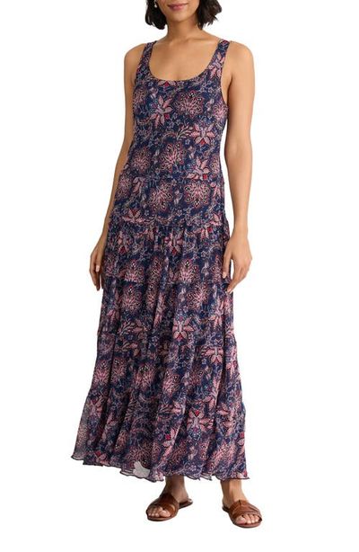 Jones New York Jones New York Print Sleeveless Tiered Maxi Dress