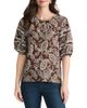 Jones New York Jones New York Scalloped Trim Puff Sleeve Stretch Cotton Top - 1