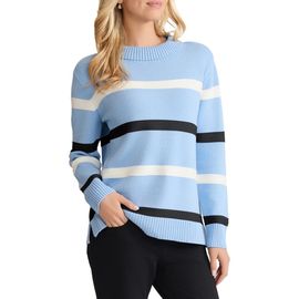 Jones New York Jones New York Stripe Crewneck Sweater