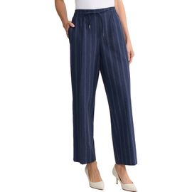 Jones New York Jones New York Stripe Tie Waist Linen Blend Pants