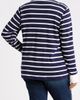 Jones New York Jones New York Striped Cotton V-Neck Top with Poplin Trim - 2