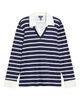 Jones New York Jones New York Striped Cotton V-Neck Top with Poplin Trim - 5