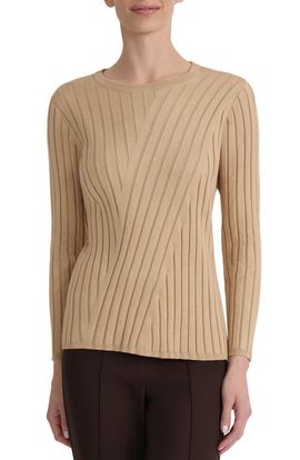 Jones New York Jones New York Wide Rib Crewneck Sweater