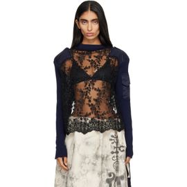 Joone Joonam Joone Joonam Navy & Black Delft Commando Sweater