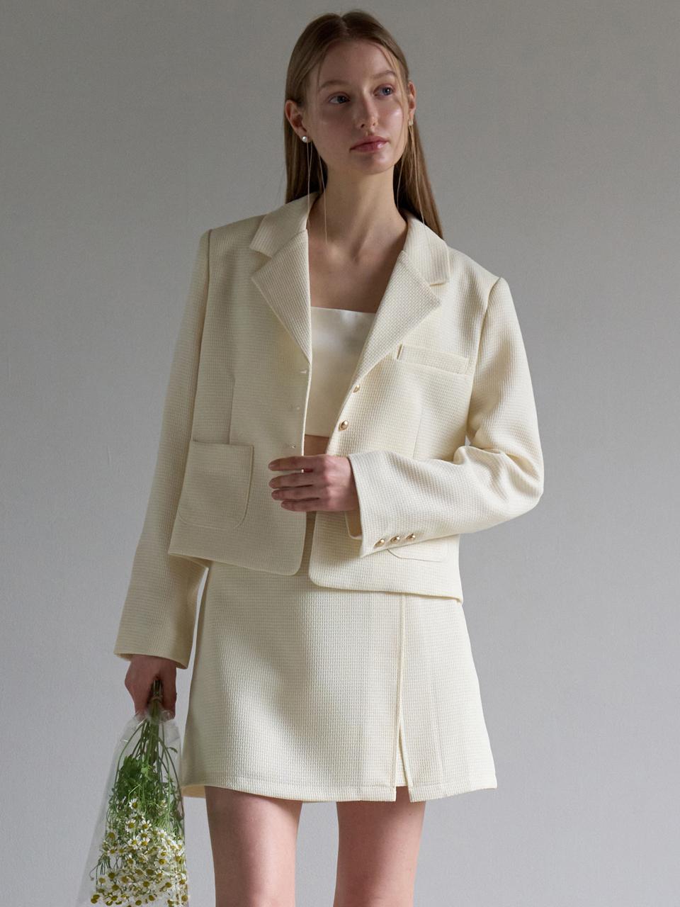 JOORTI Tweed Single Breasted Jacket and Tweed Skort