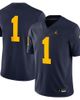 Jordan Brand Men's Jordan Brand #1 Navy Michigan Wolverines Game Jersey  - 1