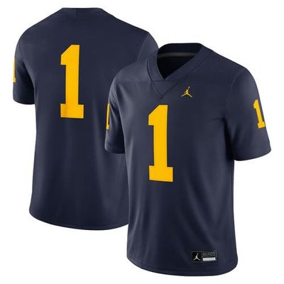 Jordan Brand Men's Jordan Brand #1 Navy Michigan Wolverines Game Jersey 