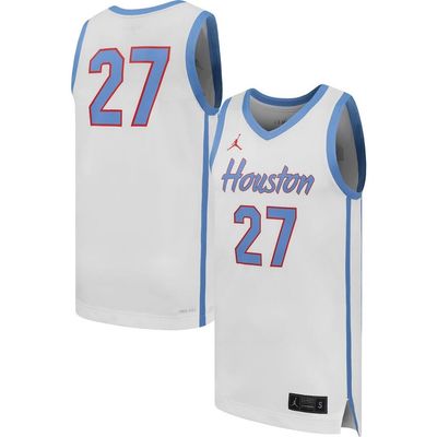 Jordan Brand Men's Jordan Brand #27 White Houston Cougars Replica Basketball Jersey 