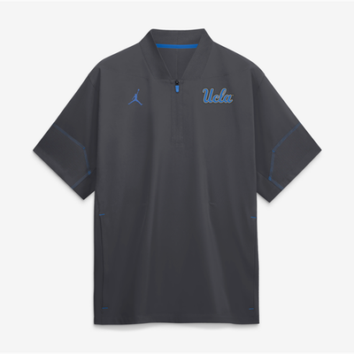 Jordan Brand Men's Jordan Brand Anthracite UCLA Bruins 2026 Sideline Short Sleeve Quarter-Zip Coaches Jacket 