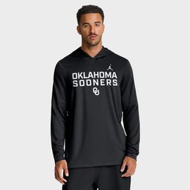 Jordan Brand Men's Jordan Brand Black Oklahoma Sooners 2025 Sideline Performance Long Sleeve Hoodie T-Shirt 