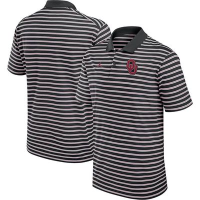 Jordan Brand Men's Jordan Brand Black/White Oklahoma Sooners Primetime Victory Striped Performance Polo 
