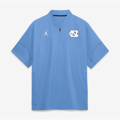Jordan Brand Men's Jordan Brand Carolina Blue North Carolina Tar Heels 2026 Sideline Short Sleeve Quarter-Zip Coach Jacket