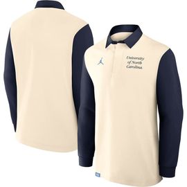 Jordan Brand Men's Jordan Brand Cream/Navy North Carolina Tar Heels Rugby Long Sleeve Shirt 