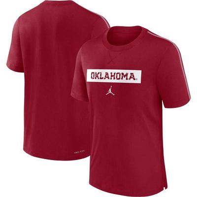 Jordan Brand Men's Jordan Brand Crimson Oklahoma Sooners 2024 Sideline Player Performance Tri-Blend T-Shirt 