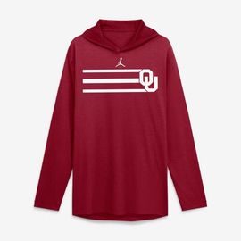 Jordan Brand Men's Jordan Brand Crimson Oklahoma Sooners Primetime Pattern Tri-Blend Dri-FIT Long Sleeve Hooded T-Shirt 