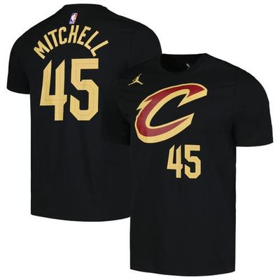 Jordan Brand Men's Jordan Brand Donovan Mitchell Black Cleveland Cavaliers 2022/23 Statement Edition Name & Number T-Shirt 