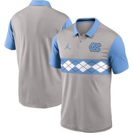 Jordan Brand Men's Jordan Brand Gray/Carolina Blue North Carolina Tar Heels Vapor Dri-FIT Polo 