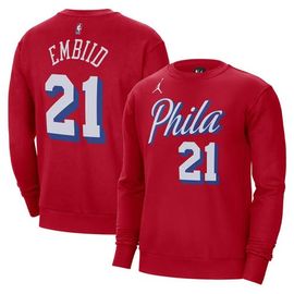 Jordan Brand Men's Jordan Brand Joel Embiid Red Philadelphia 76ers Statement Name & Number Pullover Sweatshirt 