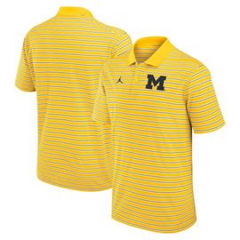 Jordan Brand Men's Jordan Brand Maize/White Michigan Wolverines Primetime Victory Striped Performance Polo 