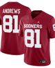 Jordan Brand Men's Jordan Brand Mark Andrews Crimson Oklahoma Sooners Alumni Player Game Jersey  - 1