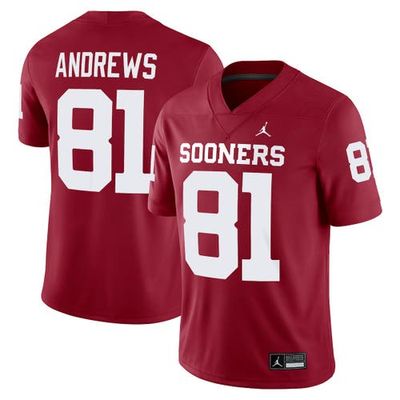 Jordan Brand Men's Jordan Brand Mark Andrews Crimson Oklahoma Sooners Alumni Player Game Jersey 
