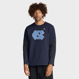 Jordan Brand Men's Jordan Brand Navy North Carolina Tar Heels 2025 Sideline Coach Therma-FIT Long Sleeve T-Shirt 