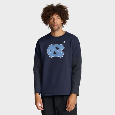 Jordan Brand Men's Jordan Brand Navy North Carolina Tar Heels 2025 Sideline Coach Therma-FIT Long Sleeve T-Shirt 